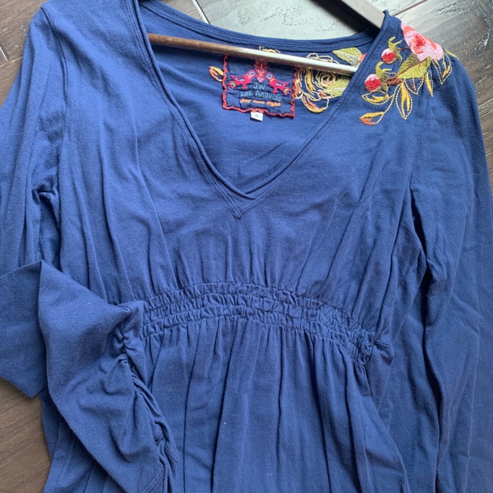 (NWOT)JW- Blue Long Sleeve Midi Dress - Picture 7 of 8